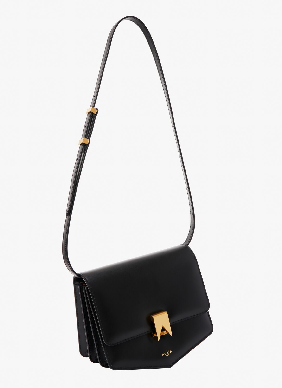 BOLSO LE PAPA DE PIEL DE BECERRO ALAÏA NEGRO BOLSO LE PAPA DE PIEL DE BECERRO